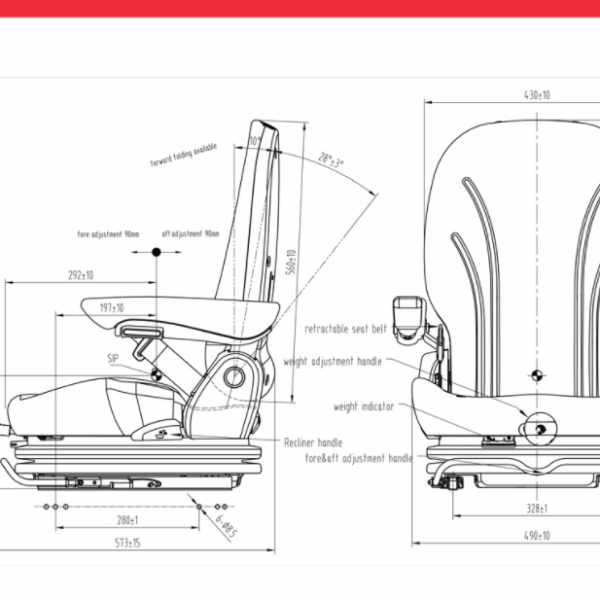 Sedile modello MGV55 con sospensioni - immagine 3